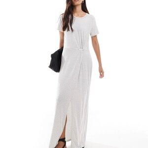 Vero Moda Black and White Striped Maxi Dress